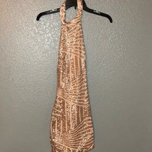 Sequin backless mini dress